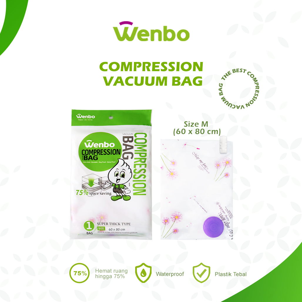 Vacuum Bag Penyimpanan Baju Size M 60x80cm - Gambar 2