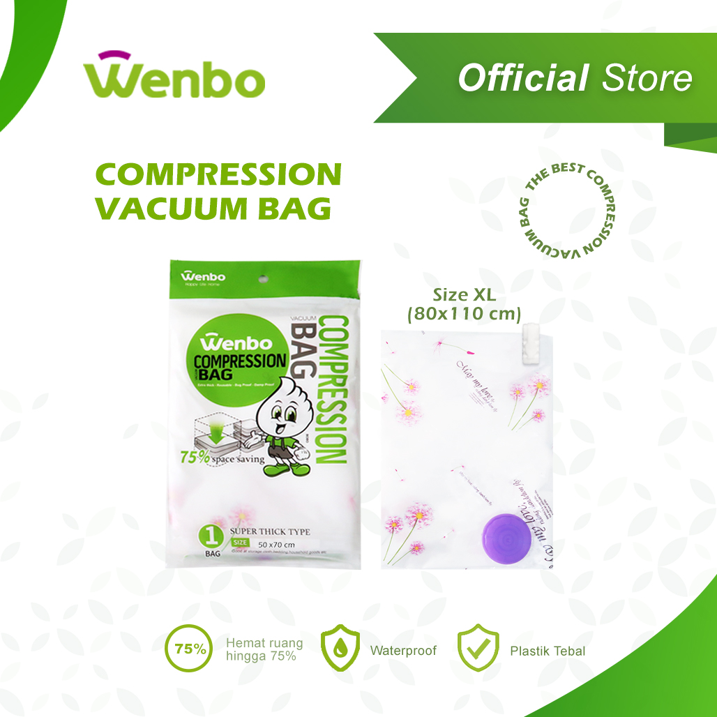 Vacuum Bag Penyimpanan Bedding Size XL 80x110cm